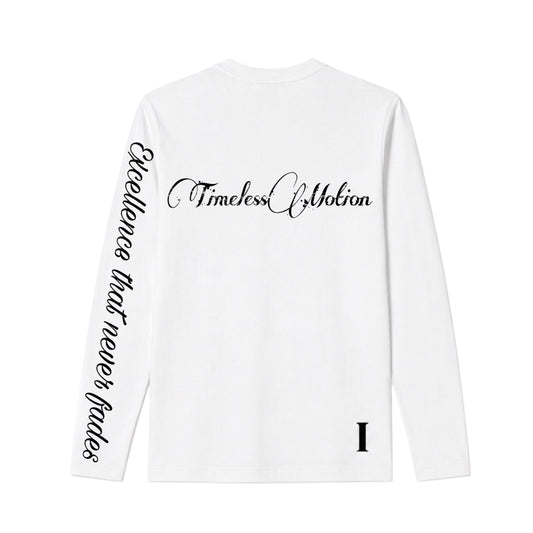 TimelessMotion Lange mouw Wit/Zwart — Unisex